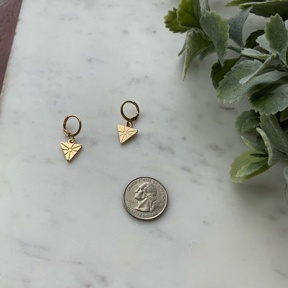 The Billye - Mini Hoop Geometric Triangle Earring - Picture 5 of 5